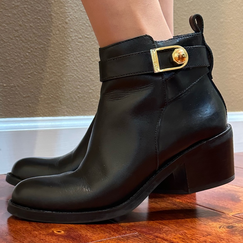Black Leather Ankle Boots
